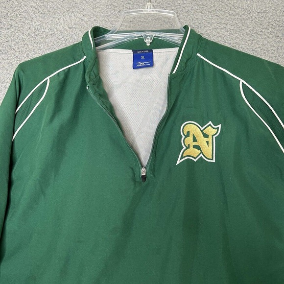 Mizuno Track Jacket Mens XL Green Running 1/4 Zip Lined Pockets Vented Back - Picture 11 of 16